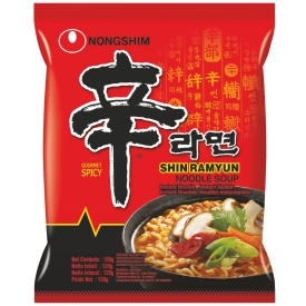 Ātri pagatavojama Ramen nūdeļu zupa Shin Ramyun, asa, 120g