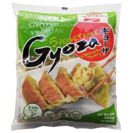 Japāņu GYOZA pelmeņi ar dārzeņiem spinātu mīklā, saldēti, 600g