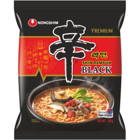 Ātri pagatavojama Ramen nūdeļu zupa Shin Ramyun Black, Premium, vidēji asa, 130g