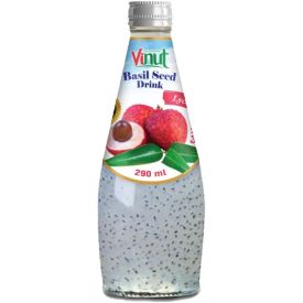 Soft drink with basil seeds and lychee flavor, 290ml