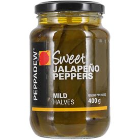 Jalapeno peppers, halves, mild, 400g