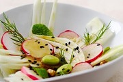 Fennel, edamame and walnut salad with Ponzu sauce