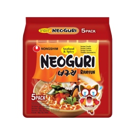 Instant Noodle Soup Seafood taste Neoguri Ramyun, Hot, Family Pack, 120g x 5
